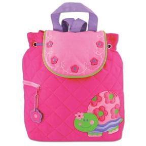 SHIPS NEXT DAY--Personalized Monogrammed Stephen Joseph Quilted Pink Turtle Backpack--Free Monogramming--