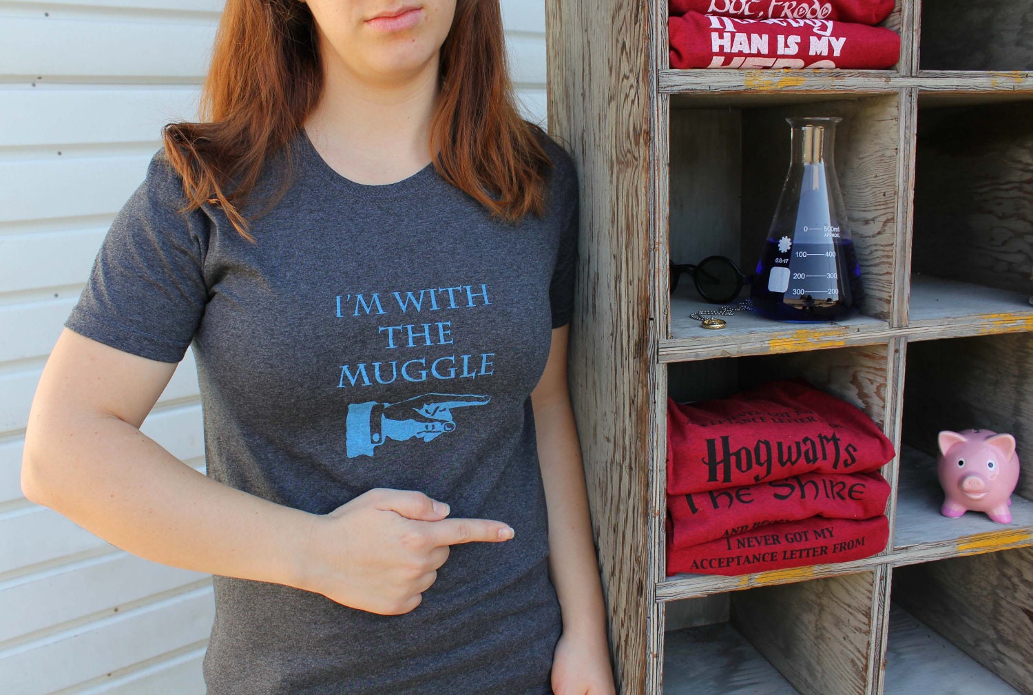 I'm with the Muggle - Charcoal Grey Large