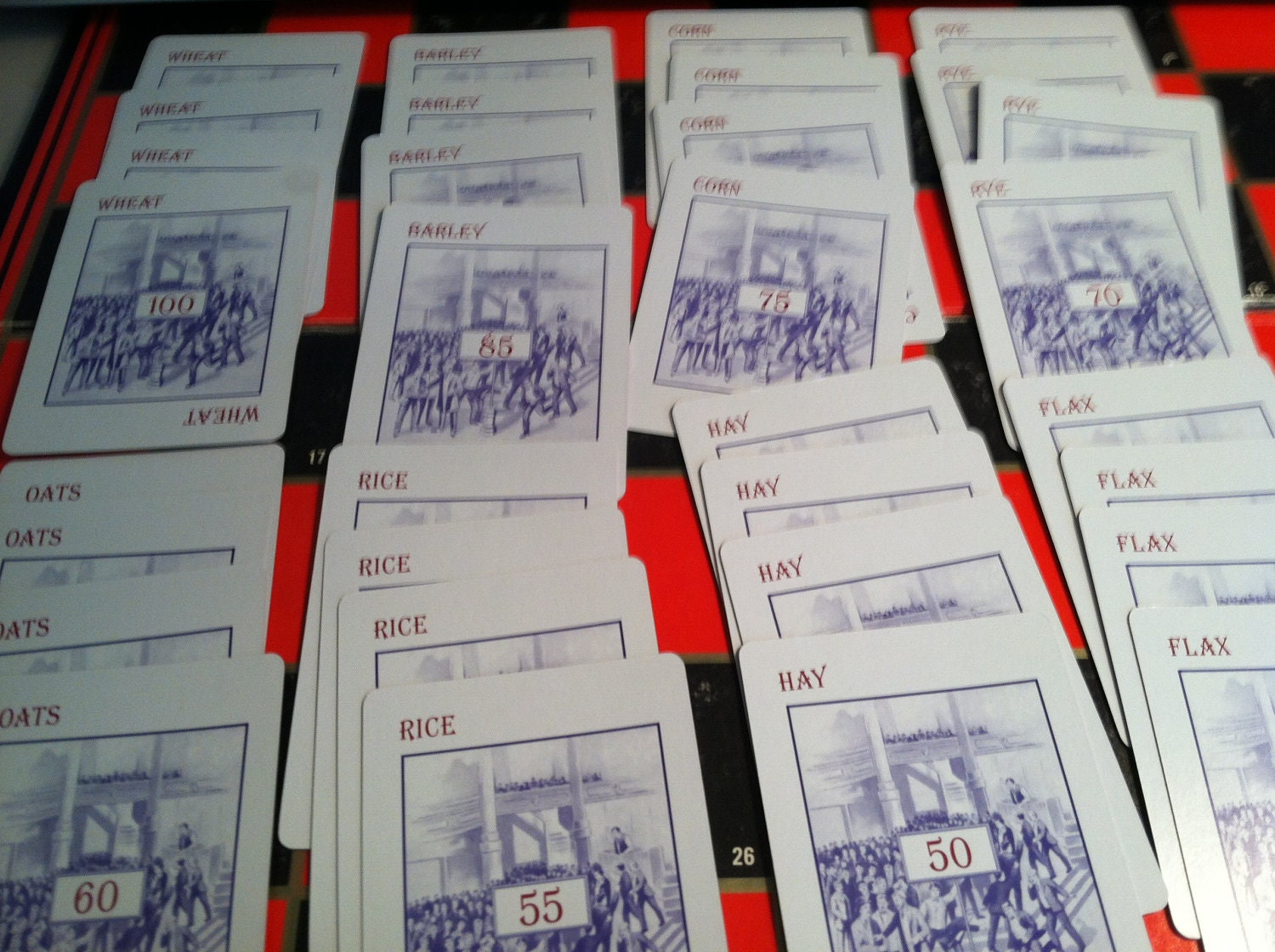 Lot 32- vintage game cards- numbers blue red-great paper ephemera