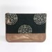 ON SALE OOAK//Emily - Black  Batik Medallion Print Vintage Fabric / Metallic Bronze Genuine Leather Combo - Zipper Clutch