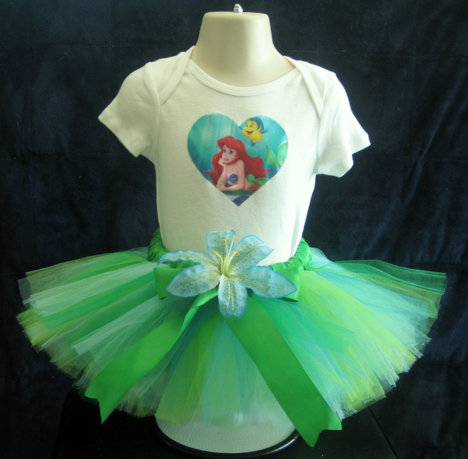 Little Mermaid inspired SEWN tutu - size newborn to 4t