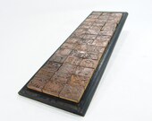 Tray of 42 Antique Advertising Printers Blocks Painting