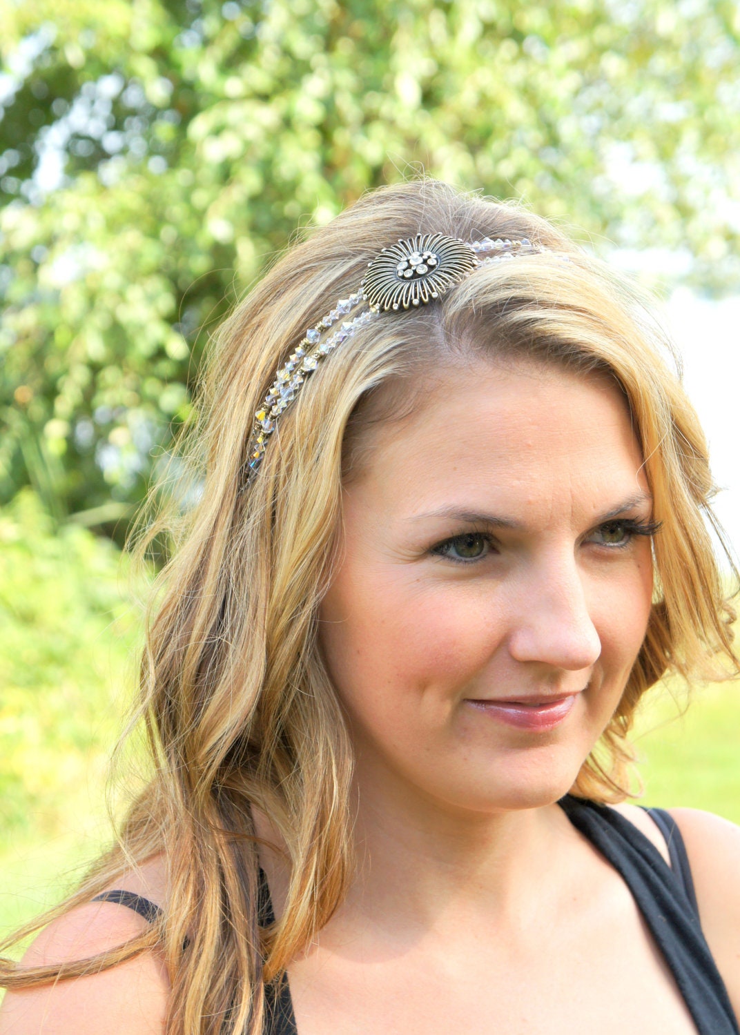 Swarovski Crystal Bridal Headband - Art Deco, Vintage Look, Old Hollywood