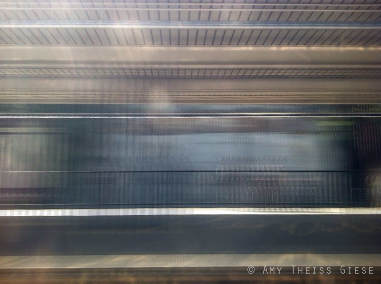 Linear Geometric Abstract Photography - 5x7 Blur, Blue, Gray, Lines, Movement - atgiese
