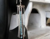 Topaz Fringe Earrings Silver