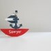 Nautical Nursery - Sailboat with anchor - Nautical personalized decor - Custom made gift