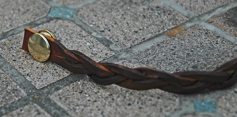 Rustic Mystery Braid Leather Double Wrap Bracelet