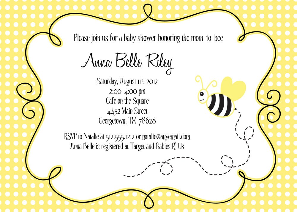 Bumble Bee Invitations