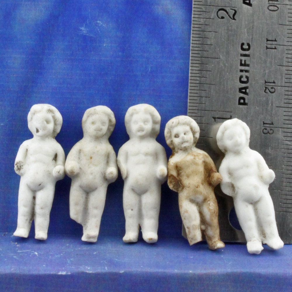 Antique Porcelain Doll Frozen Charlotte 1 1/4inch tall