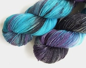 Evil Spell on Glitz- Hand Dyed Sock Yarn