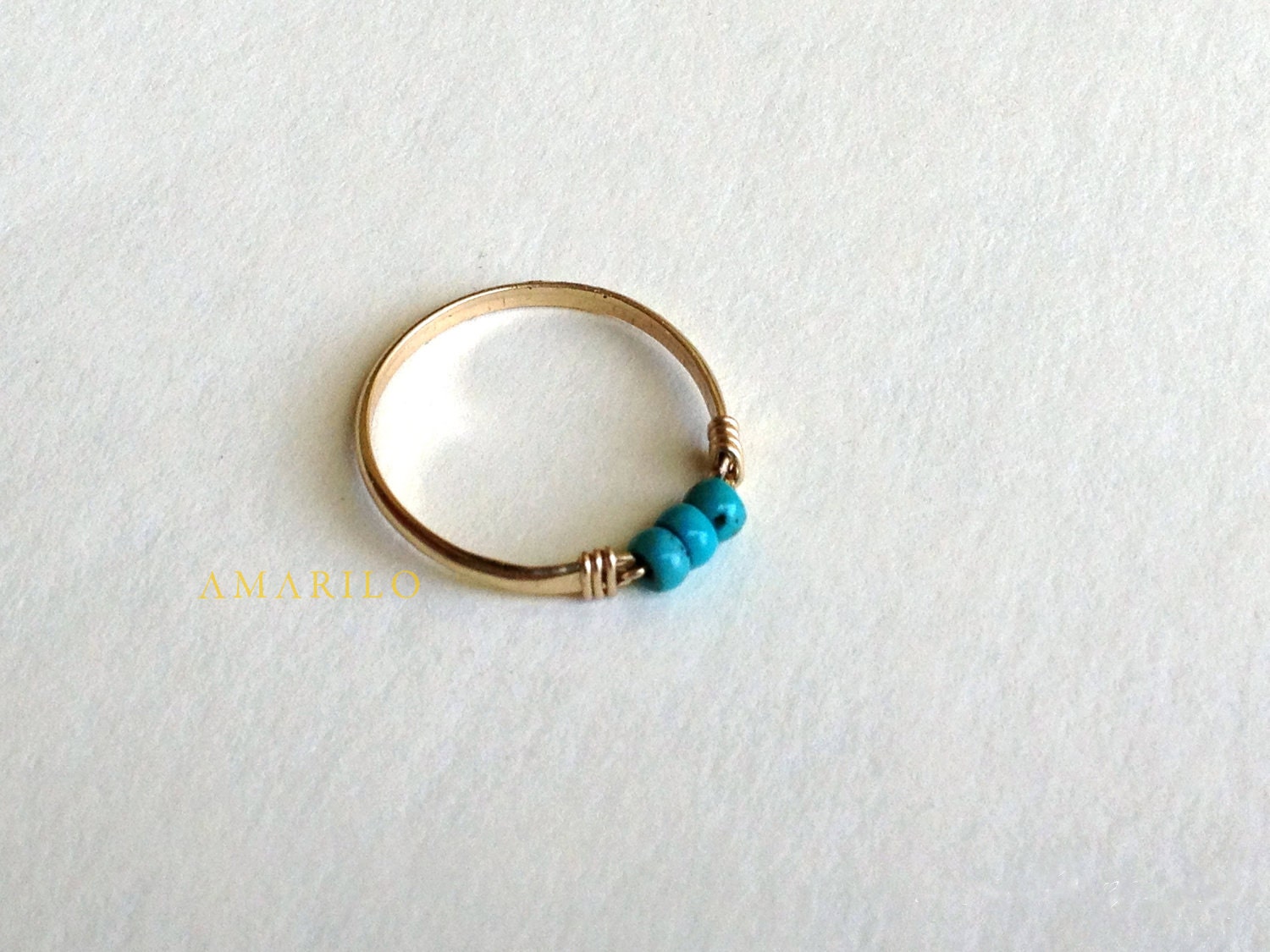 Tiny Turquoise Ring 14 kt gold fill