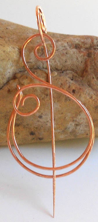 Copper Swan Scarf Pin