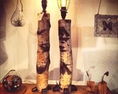Trees of my dreams lamp with cage. Birch tree lamp/salvaged lamp