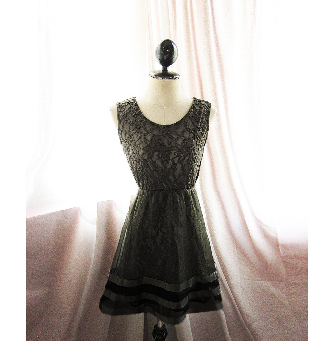 Frolic Little Black Dress Marie Antoinette Alice in Wonderland Autumn Jane Austen Flare Angel Misty Nostalgia Tea Party Dress / Long Tunic