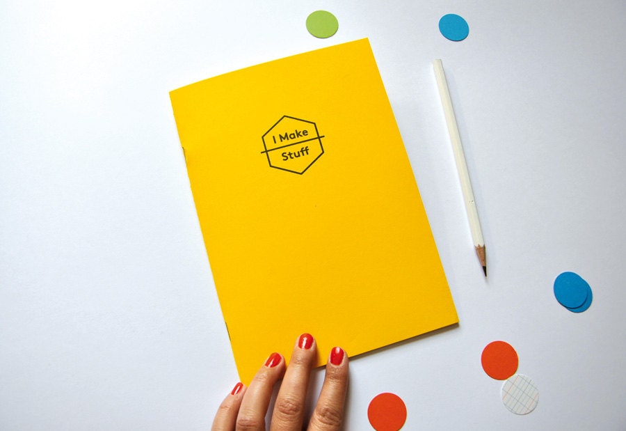 I Make Stuff - Notebook in yellow