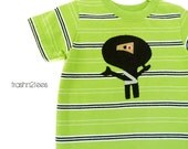 Boys Tshirt Ninja Applique Baby 12m Lime Green Karate by TrashN2Tees