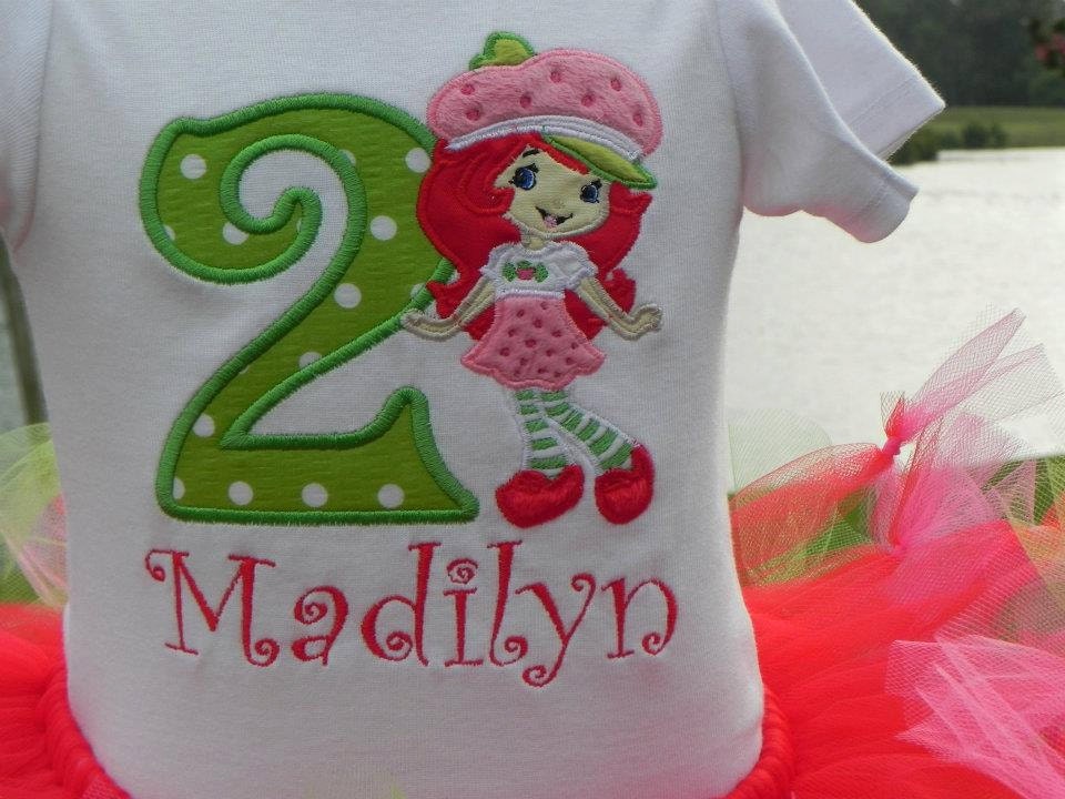 1st or 2nd Strawberry Shortcake Birthday - Personalized Strawberry Shortcake Outfit - Short Sleeve img