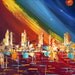 Original Acrylic Painting on Canvas - Original Abstract Painting - CITYSCAPE - from the land down under