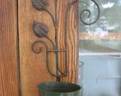 Vintage 1960s Hanging Flower Pot Holder Paris Apartment Cottage Chic Wire Metal