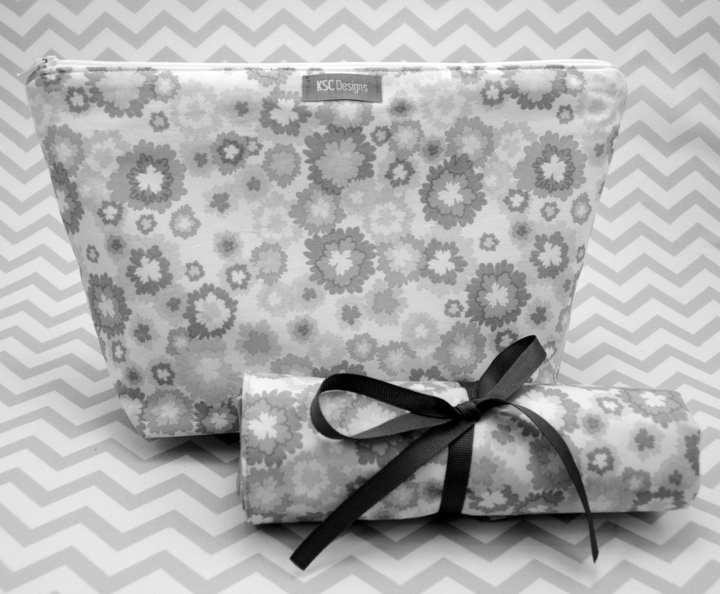 Custom Cosmetic Set - Large Zip Bag and Brush Roll