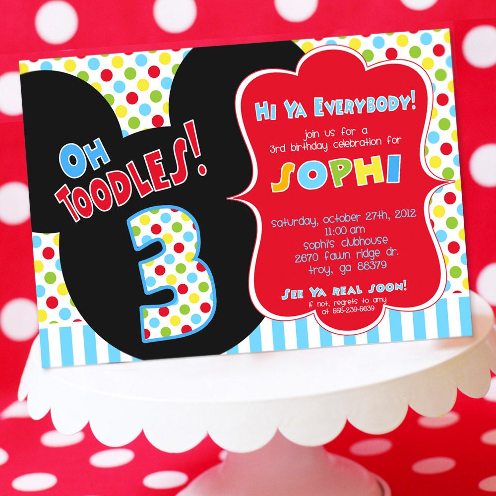 Mickey Mouse Clubhouse Invitation - Thank You Note, Address Labels and Envelope Seals- Printable Birthday Party - Amanda's Parties TO GO