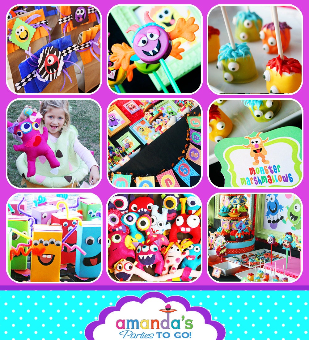 Monster Party Birthday - Monster Bash - HUGE Printable Party Set by Amanda's Parties TO GO