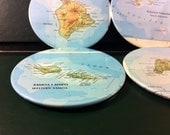Polynesia vintage map coasters - Polynesia, Oceania - Set of 6