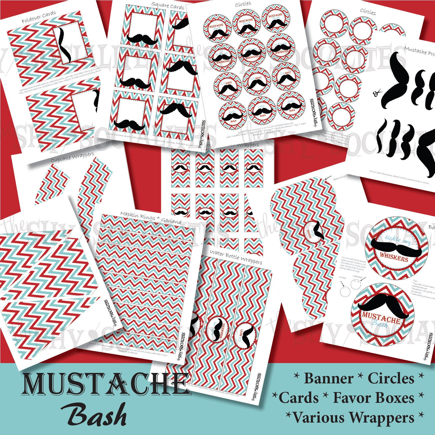 Mustache Bash Party Kit