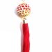 Tasseled pendant necklace ombre Pink Spring large mosaic bead silver chain hot pink tassel color progression red-orange-yellow polymer clay