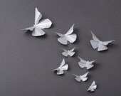 3D Butterfly Wall Art: 20 Silver Metallic Butterfly Silhouettes for Girls Room, Nursery, and Home Art Decor