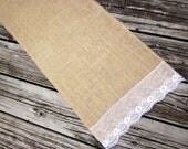Burlap and Lace Table Runner - Rustic Wedding, Weddings