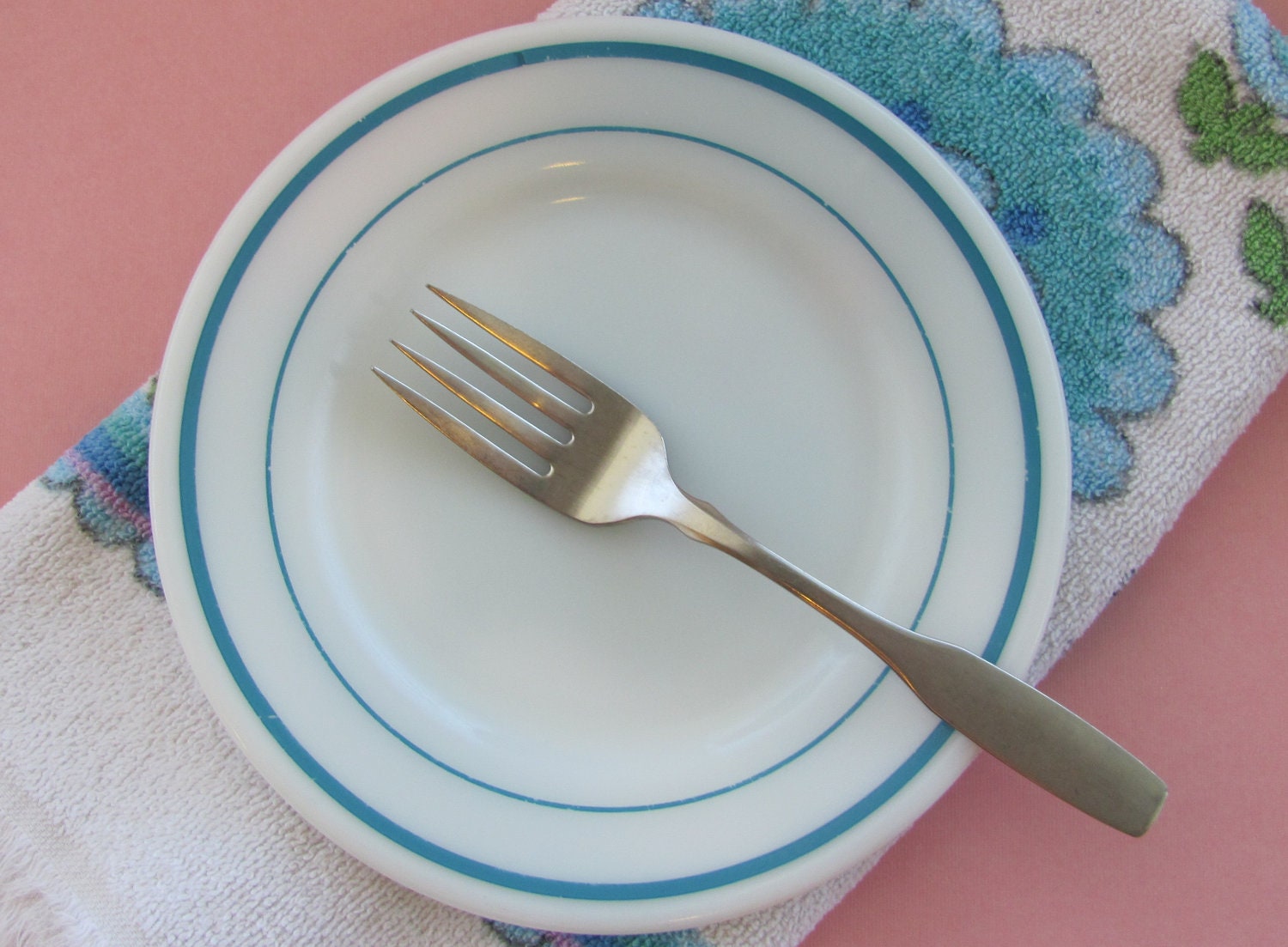 Vintage Pyrex Blue Band Small Plate 1960s Tableware by Corning