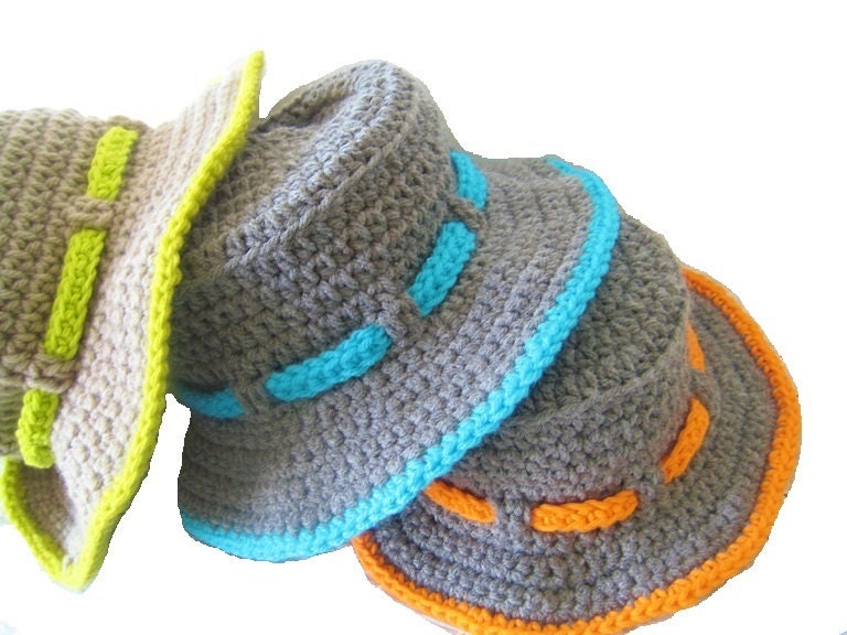 Boy's Sun Hat Crochet Pattern , Pdf pattern, Boy's Sun Hat, Newborn to 10 Years, Pdf Pattern - CrochetBabyBoutique