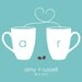 Coffee Cup Heart/Love Initial Wedding Date Print - Paper first anniversary - Valentine's Day Gift for her - Print 8"x10"