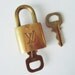 Authentic Vintage Louis Vuitton Gold Tone Handbag Lock and Key - Lock and Key - Vintage Luois Vuitton - Locks and Keys
