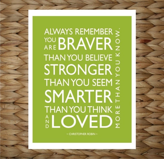 Custom Baby Print 8x10 Wall Art - Famous Quote by Christopher Robin Winnie the Pooh - original design by a drop of golden sun