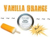 VANILLA ORANGE Powder Deodorant-- Organic and Vegan-- Paraben and Aluminum Free-- 4 oz tin jar with powder puff applicator