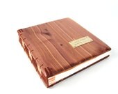 Wood Wedding Guest Book - Red Cedar Book -  Rustic handmade Guestbook anniversary  winter fall wedding - made to order