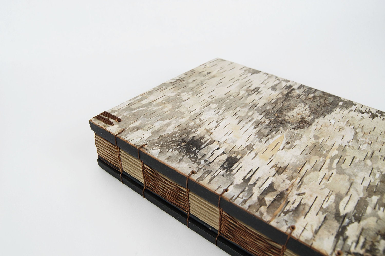 handmade journal white birch bark- wood book - large rustic wedding guest book  unique wedding gift - made to order