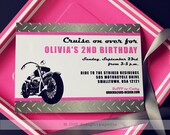 Printable Motorcycle Mama Invitation - Pink Motorcycle Invitation by 505 Design Paperie Il_170x135