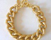 Chunky Textured Gold Chain Bracelet