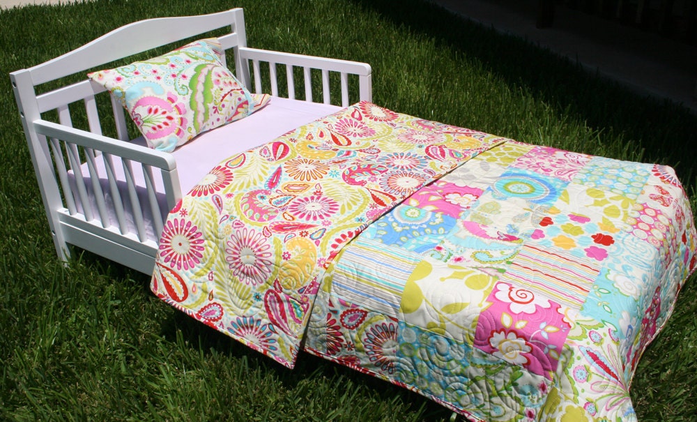 Girl Toddler Bed Set Kumari Bedding Pink Paisley Children Bedding