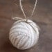RagBall Ornaments - Rustic, Natural Cotton Ticking - Set of 3