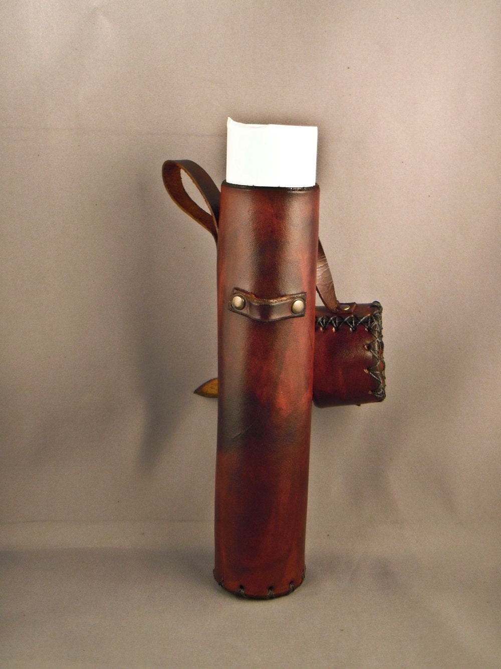 Brown Leather Scroll Case / Holster / Tube