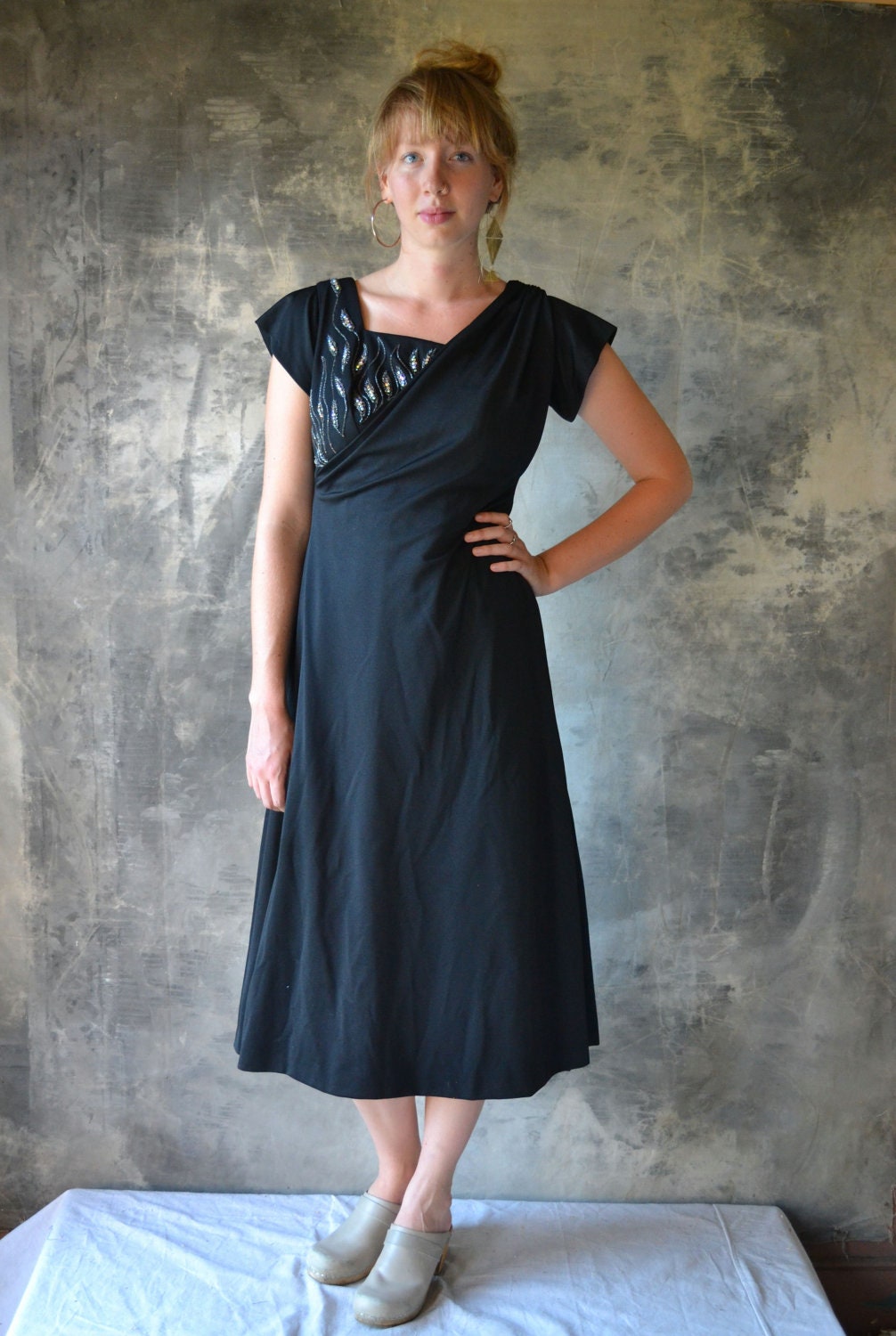 Carnegie Early 1960s Black Dress