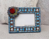 Sun Mosaic Photo Frame - "Blaze"  In Southwest Hot Colors