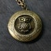 Owl Locket Necklace in Antique Brass