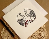 Two Finches White Card
