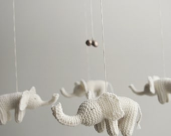 Baby  mobile - nursery mobile - baby crib mobile - white elephants mobile - SWEETEST DREEMS- baby gift - made to order