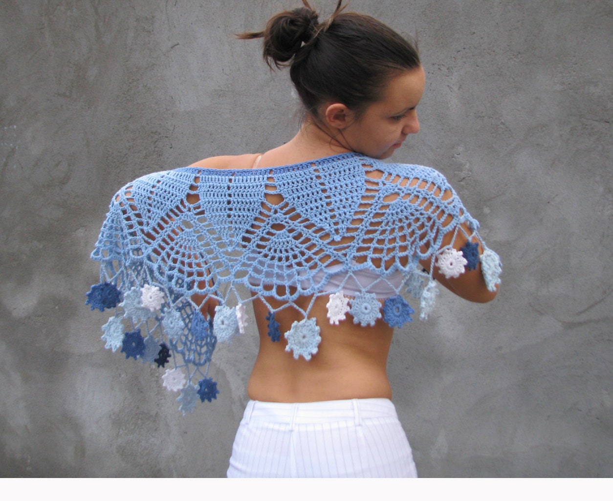 Blue river dance ...Blue shawl/poncho